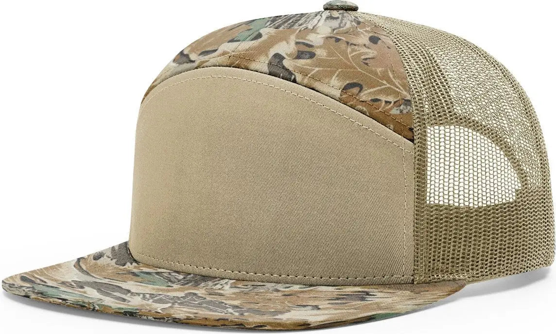 Richardson 168p Printed 7 Panel Trucker Cap - Realtree Advantage Khaki - Osfm