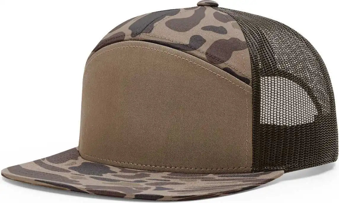 Richardson 168p Printed 7 Panel Trucker Caps Bark Duck Camo Brown / Osfm