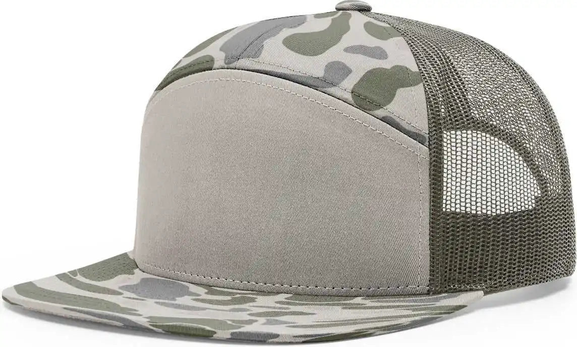 Richardson 168p Printed 7 Panel Trucker Caps Marsh Duck Camo Loden / Osfm