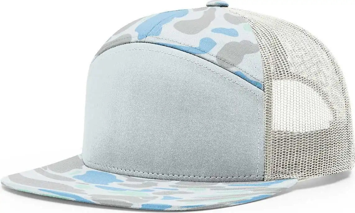 Richardson 168p Printed 7 Panel Trucker Caps Saltwater Duck Camo Ice Gray Light / Osfm