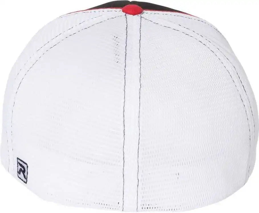 Richardson 172 Fitted Pulse Sportmesh with r Flex Caps Black White Red Tri