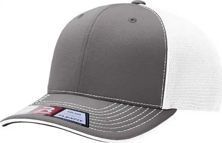 Richardson 172 Fitted Pulse Sportmesh with r Flex Caps Charcoal White Split Dark Gray / Xs Sm