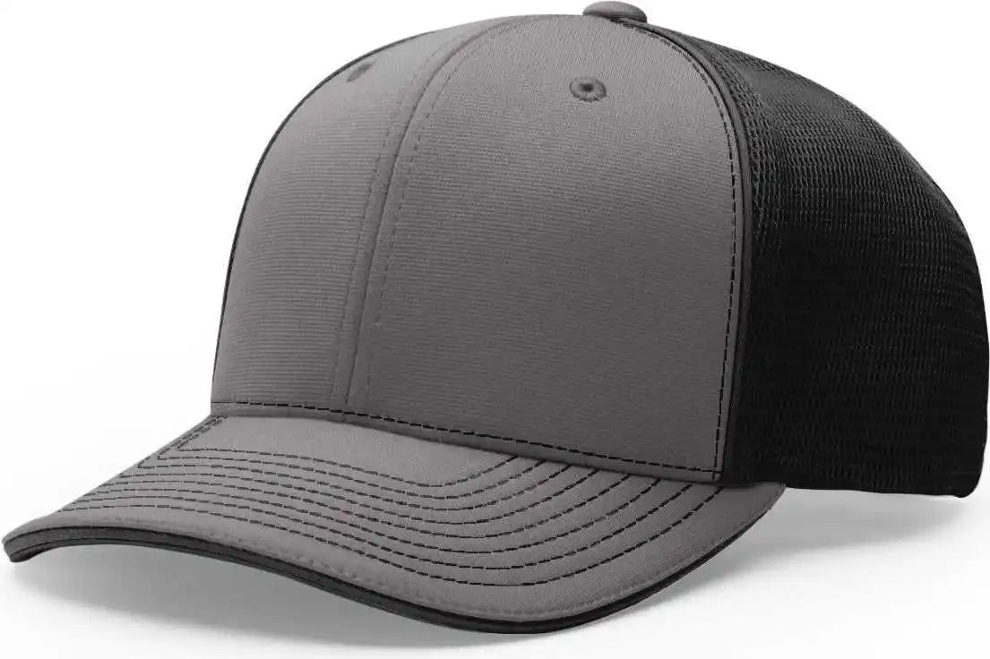 Richardson 172 Fitted Pulse Sportmesh with R-flex Caps - Charcoal Black Split - Dark Gray / Xs-sm