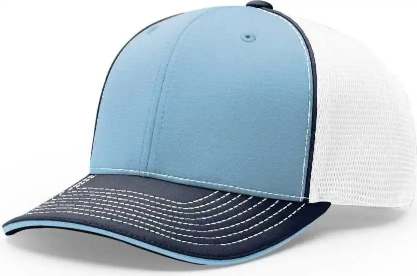 Richardson 172 Fitted Pulse Sportmesh with R-flex Caps - Columbia Blue White Navy Tri - Xs-sm