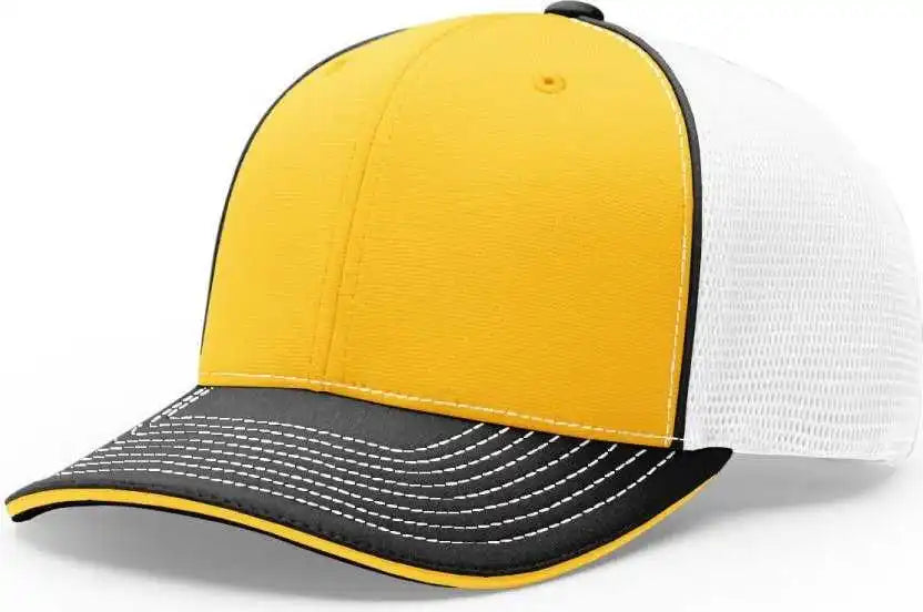 Richardson 172 Fitted Pulse Sportmesh with R-flex Caps - Gold White Black Tri - White / Xs-sm