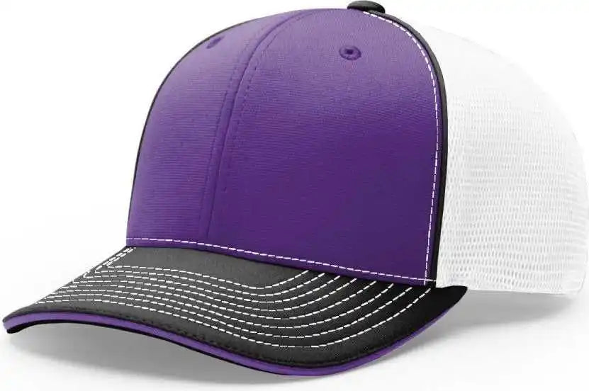 Richardson 172 Fitted Pulse Sportmesh with R-flex Caps - Purple White Black Tri - Xs-sm