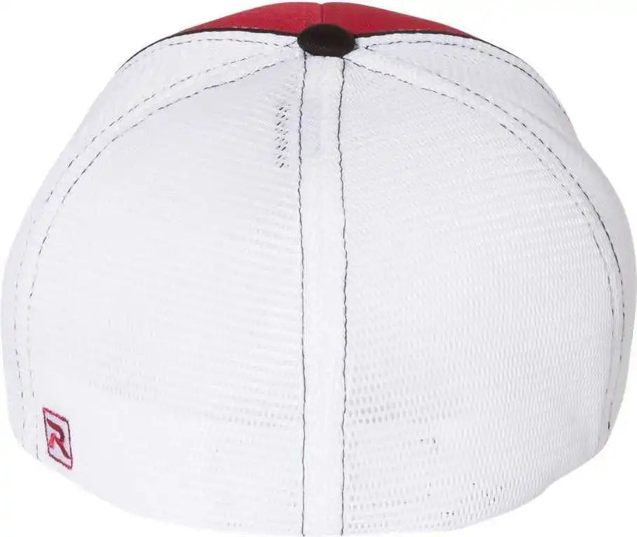 Richardson 172 Fitted Pulse Sportmesh with r Flex Caps Red White Black Tri