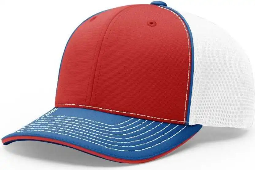 Richardson 172 Fitted Pulse Sportmesh with R-flex Caps - Red White Royal - Xs-sm