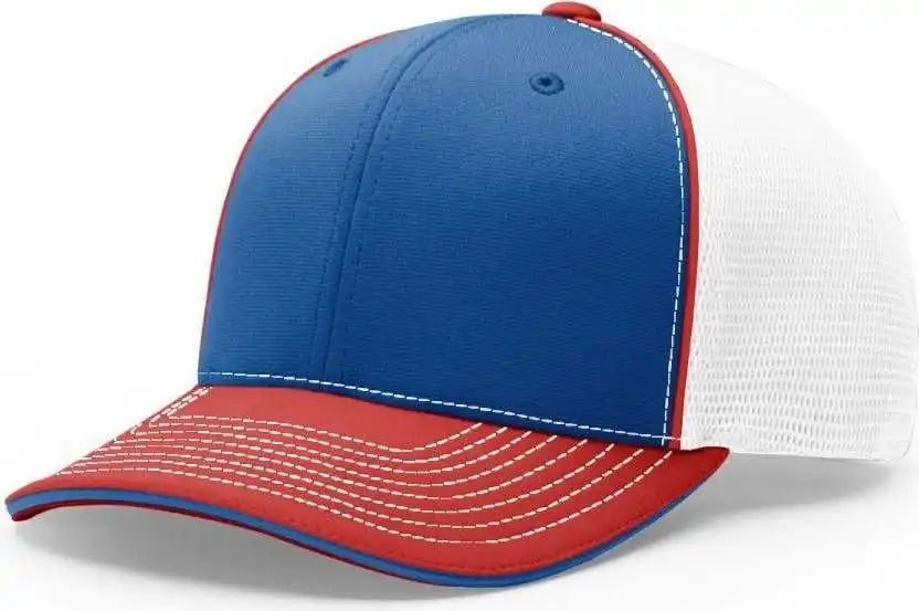 Richardson 172 Fitted Pulse Sportmesh with r Flex Caps Royal White Red Tri / Xs Sm