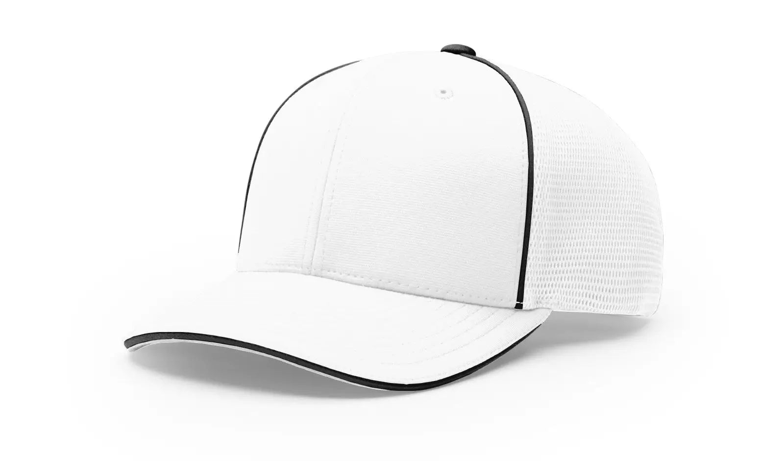 Richardson 172 Fitted Pulse Sportmesh with R-flex Caps - White Black Contrast - Xs-sm
