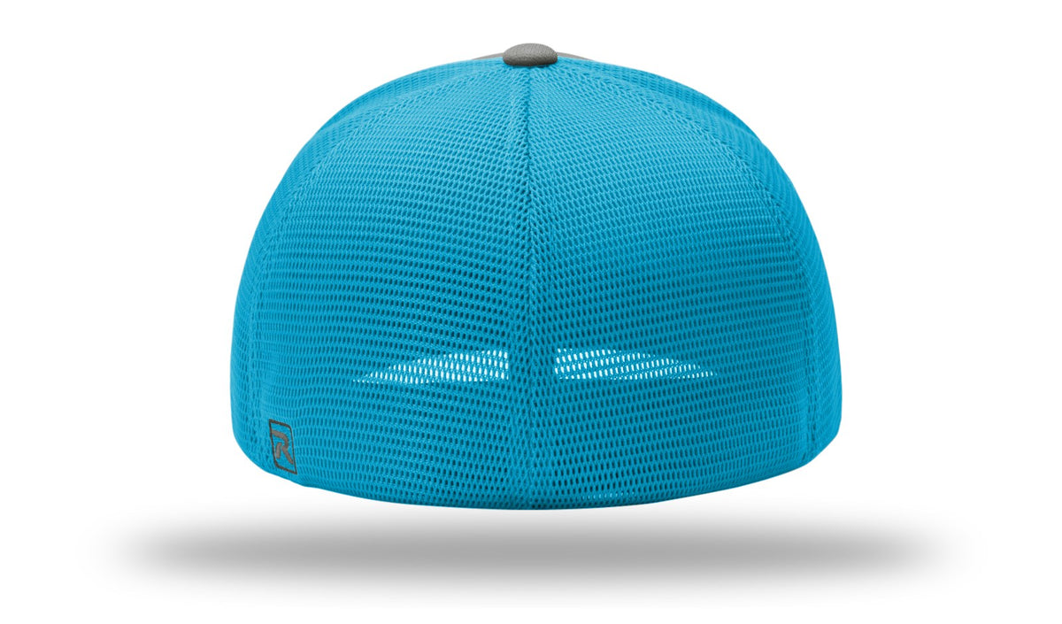 Richardson 172 Pulse Sportmesh R-flex Cap - Asphalt Neon Blue Split