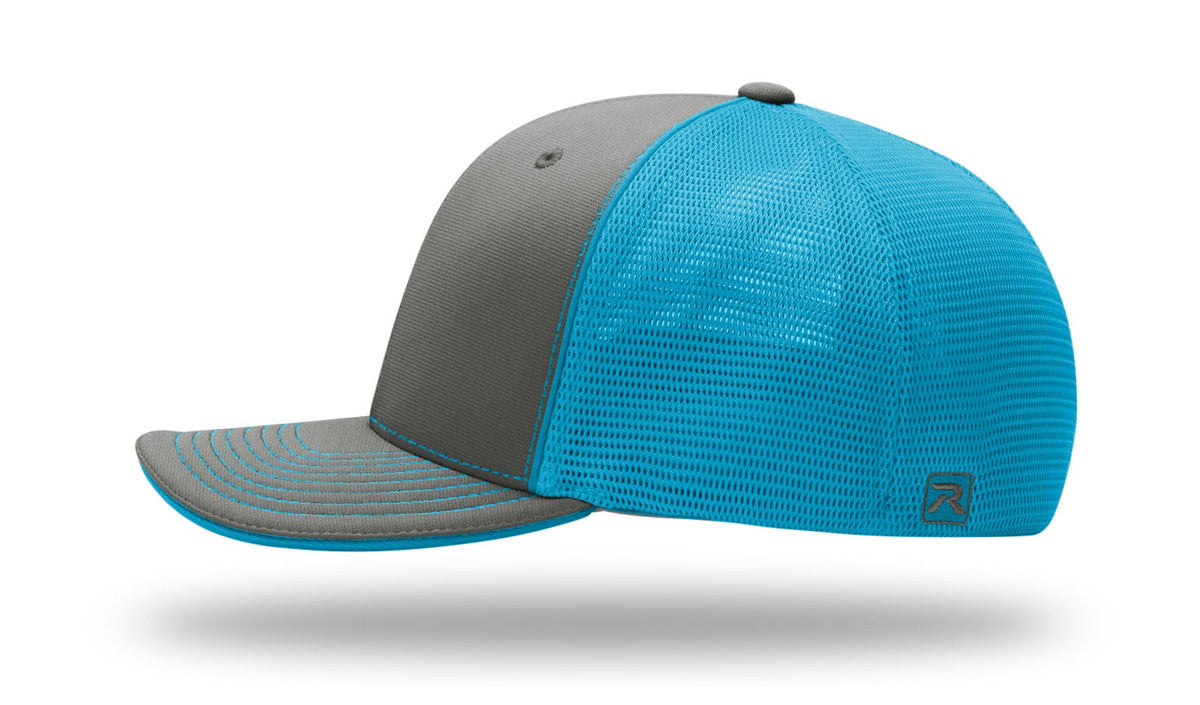 Richardson 172 Pulse Sportmesh R-flex Cap - Asphalt Neon Blue Split
