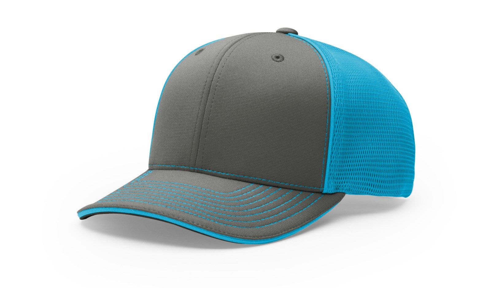 Richardson 172 Pulse Sportmesh R-flex Cap - Asphalt Neon Blue Split