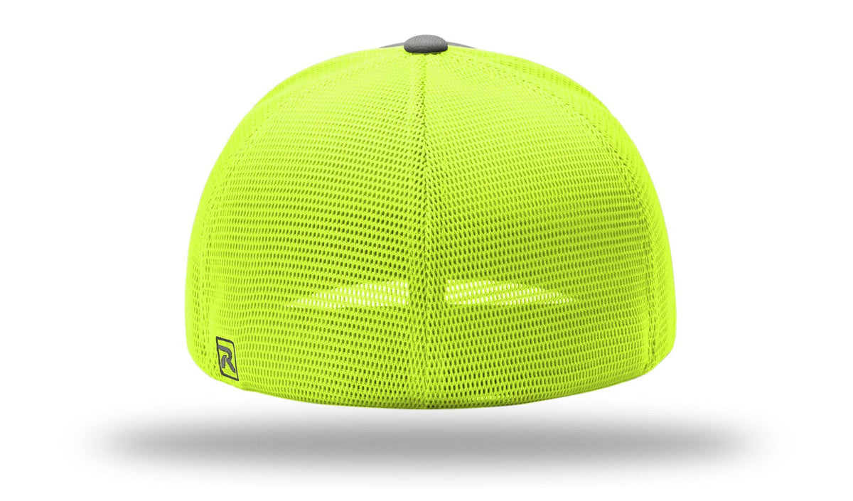 Richardson 172 Pulse Sportmesh R-flex Cap - Asphalt Neon Yellow Split