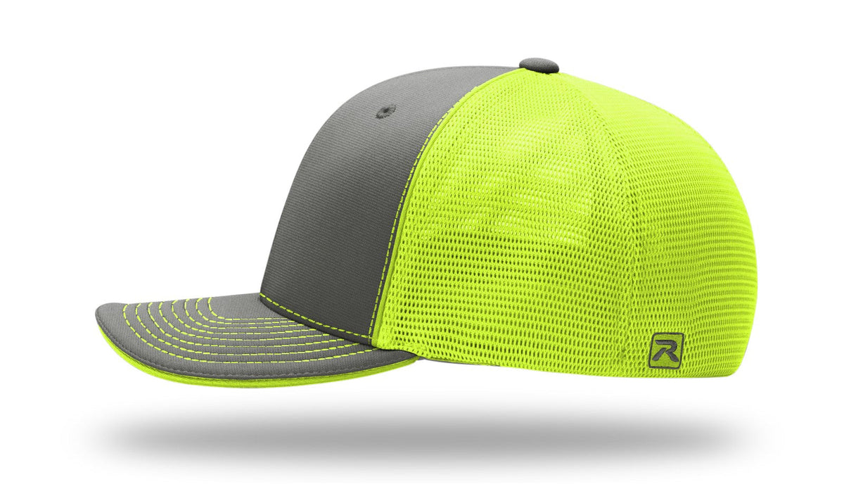 Richardson 172 Pulse Sportmesh R-flex Cap - Asphalt Neon Yellow Split