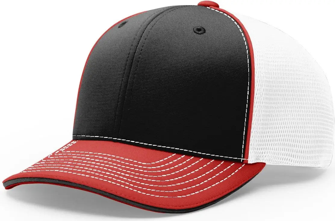 Richardson 172 Pulse Sportmesh R-flex Cap - Black White Red