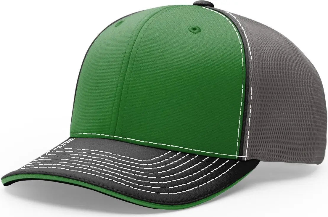Richardson 172 Pulse Sportmesh R-flex Cap - Kelly Charcoal Black