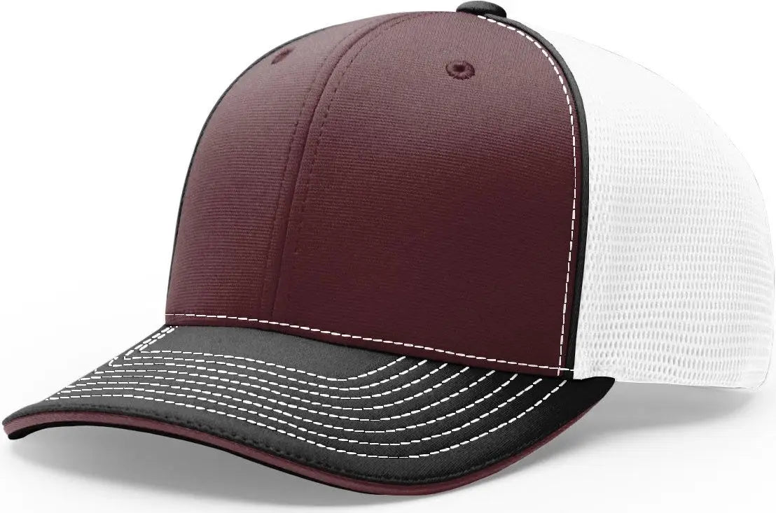 Richardson 172 Pulse Sportmesh R-flex Cap - Maroon White Black