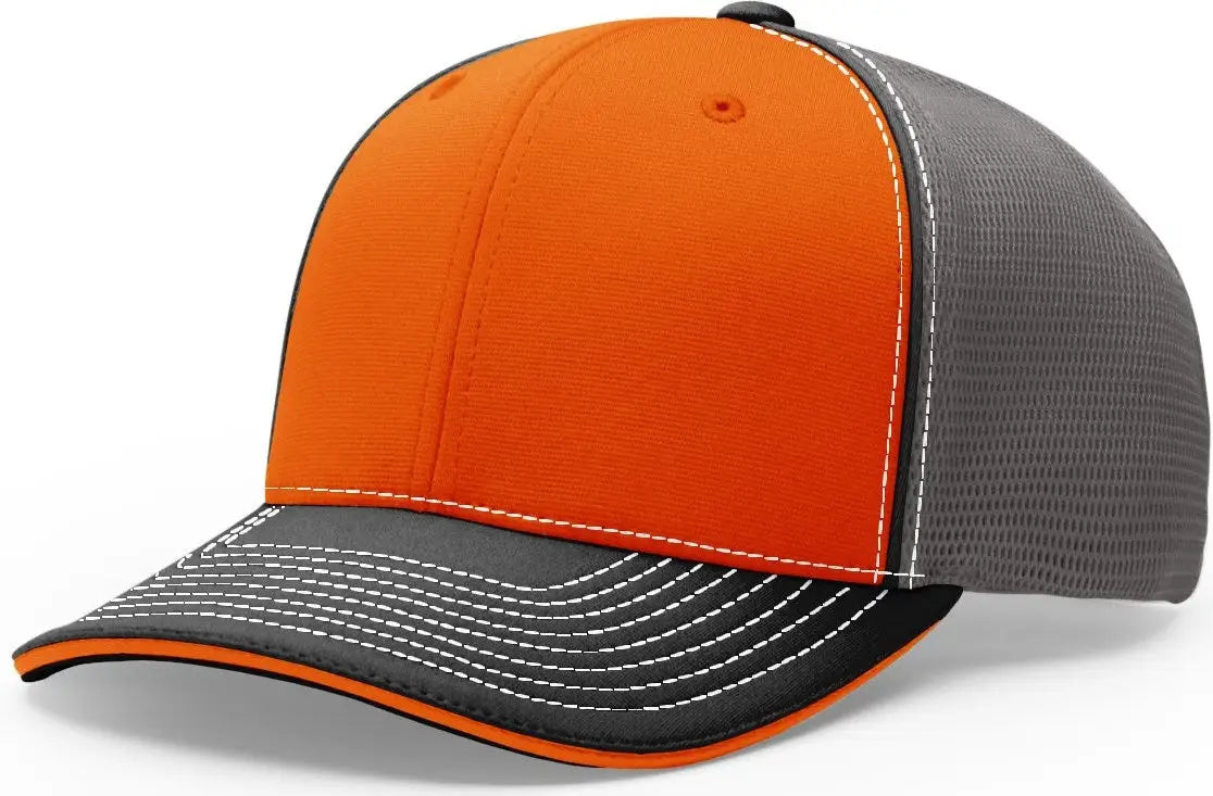 Richardson 172 Pulse Sportmesh R-flex Cap - Orange Charcoal Black