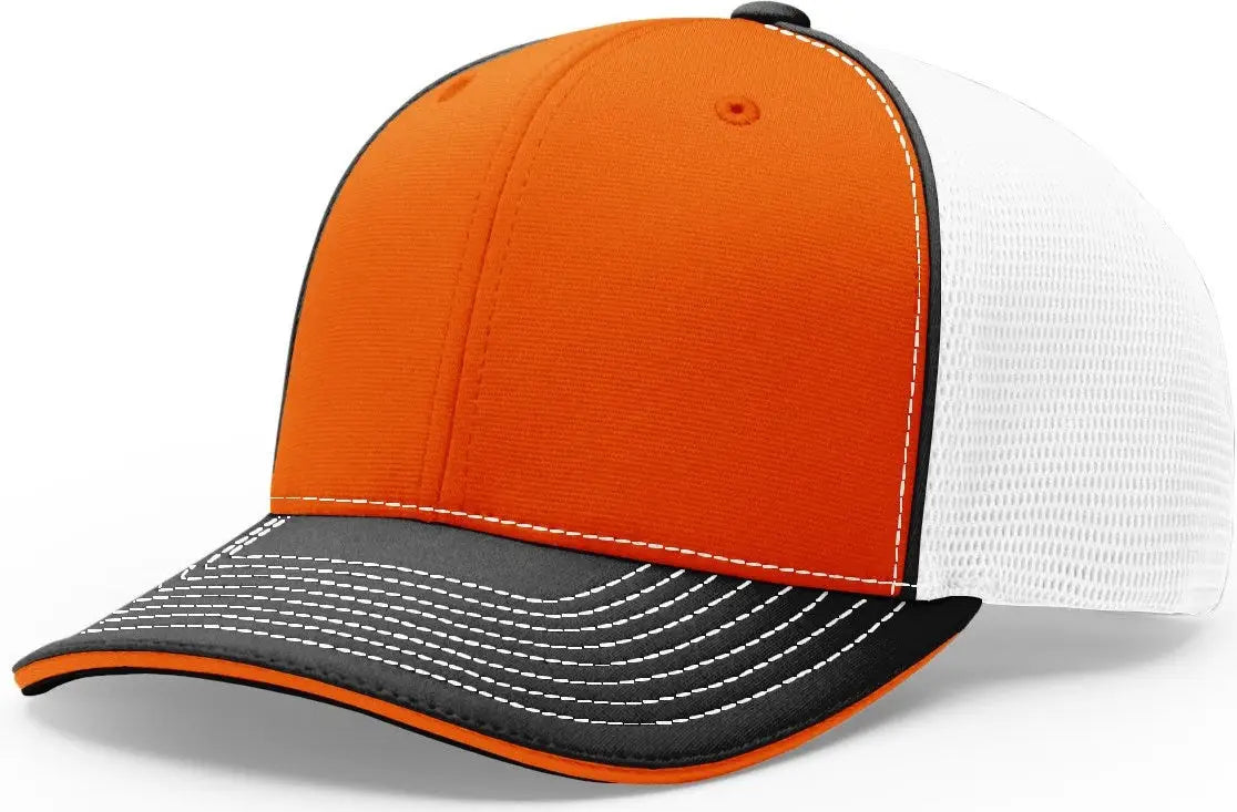Richardson 172 Pulse Sportmesh R-flex Cap - Orange White Black - Lg-xl