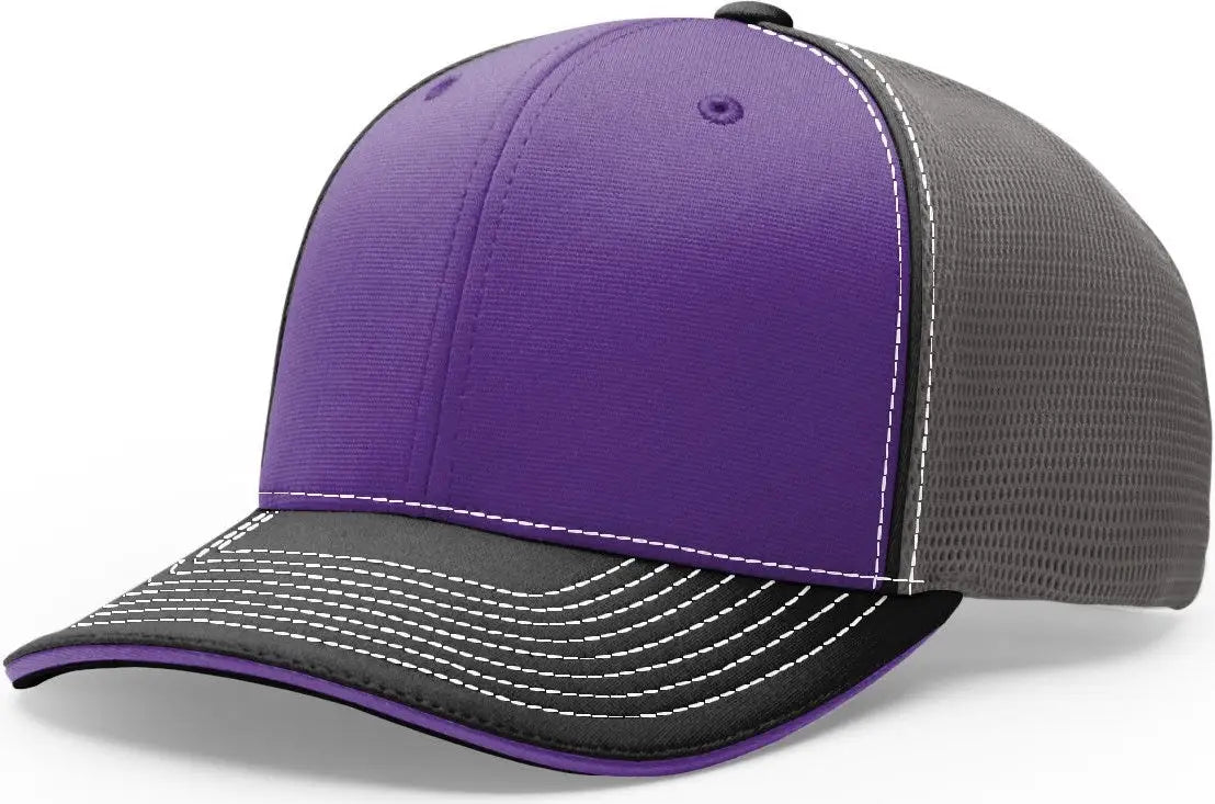 Richardson 172 Pulse Sportmesh R-flex Cap - Purple Charcoal Black