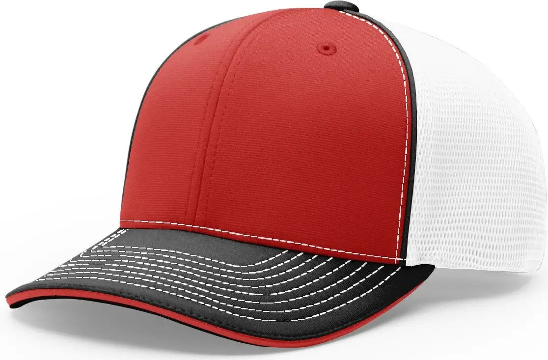 Richardson 172 Pulse Sportmesh R-flex Cap - Red White Black
