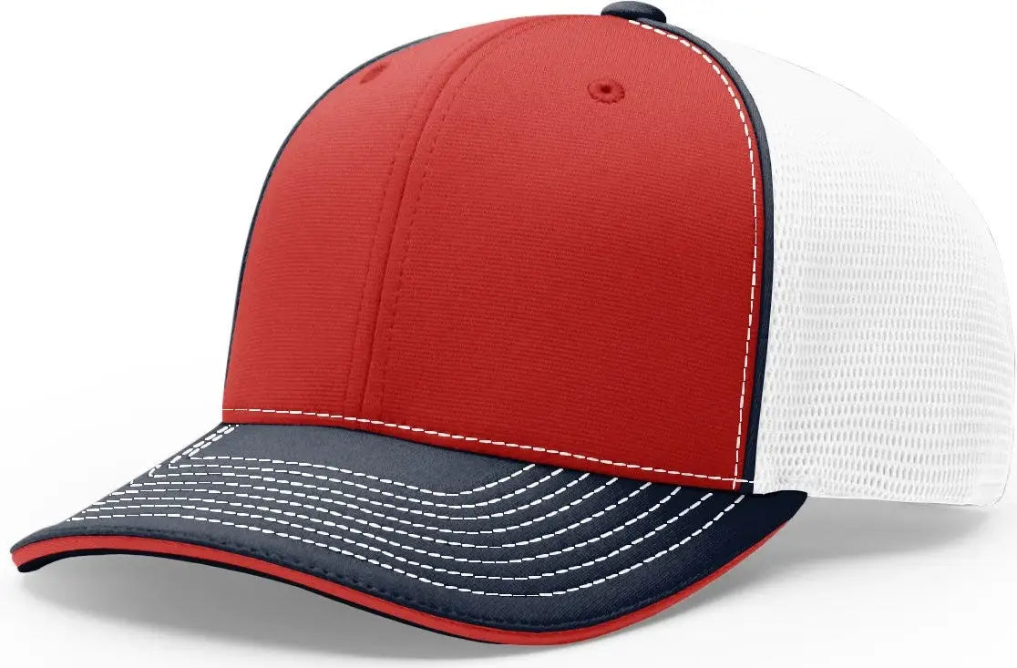 Richardson 172 Pulse Sportmesh R-flex Cap - Red White Navy