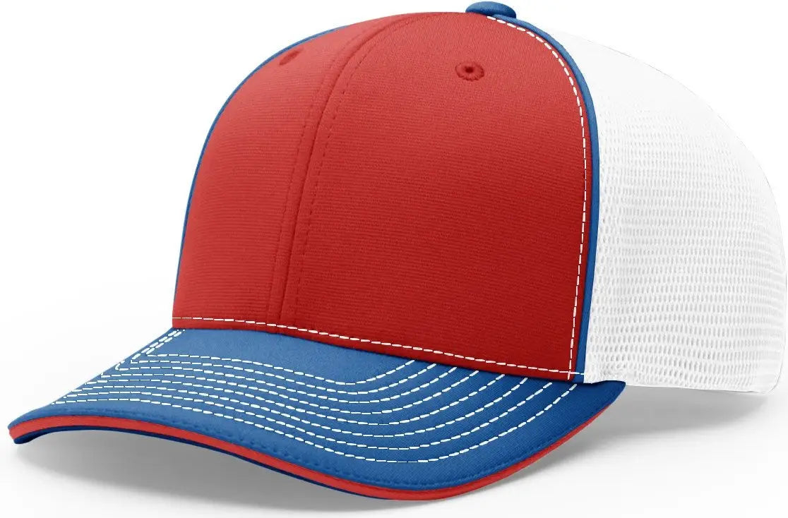 Richardson 172 Pulse Sportmesh R-flex Cap - Red White Royal - Sm-md