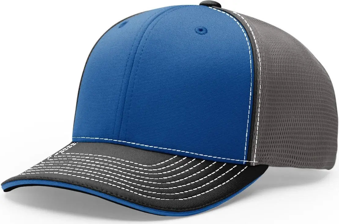 Richardson 172 Pulse Sportmesh R-flex Cap - Royal Charcoal Black