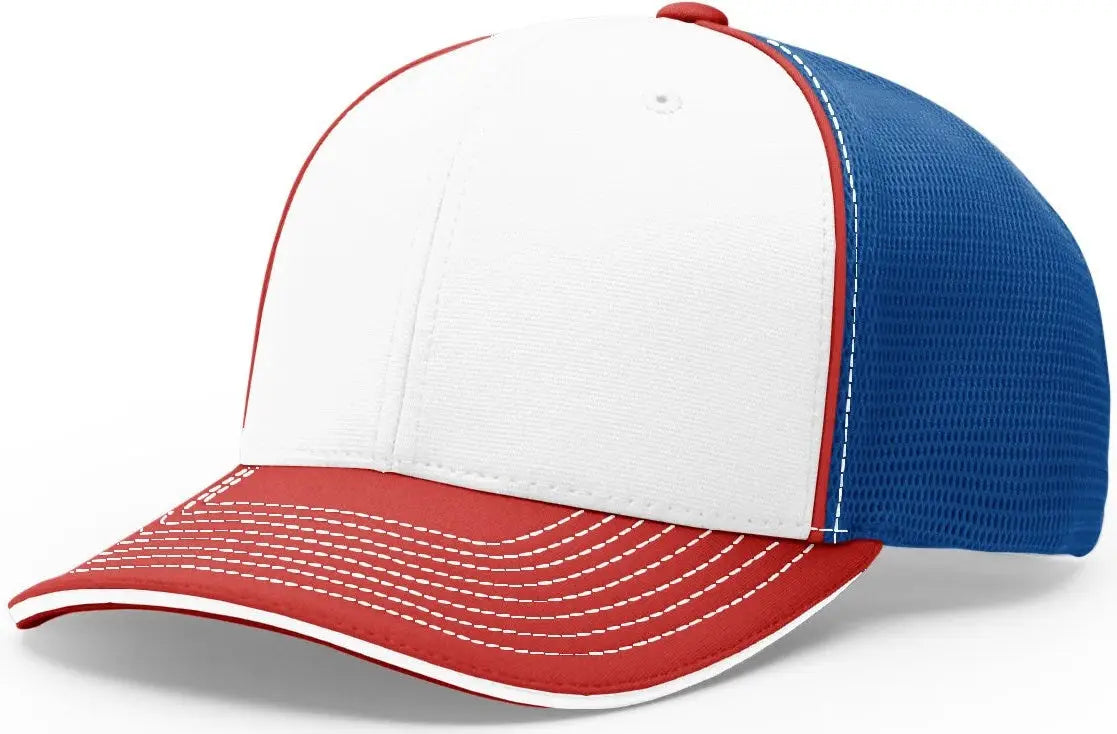Richardson 172 Pulse Sportmesh R-flex Cap - White Royal Red - Lg-xl