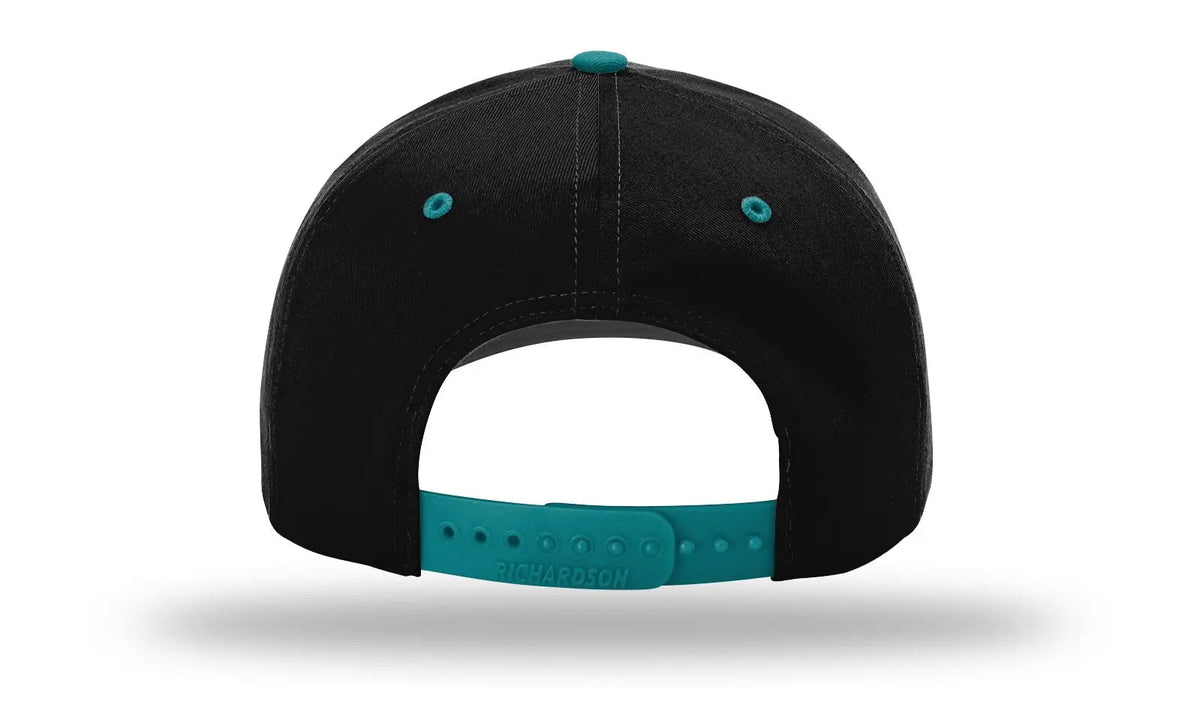 Richardson 212 Pro Twill Snapback Cap - Black Blue Teal