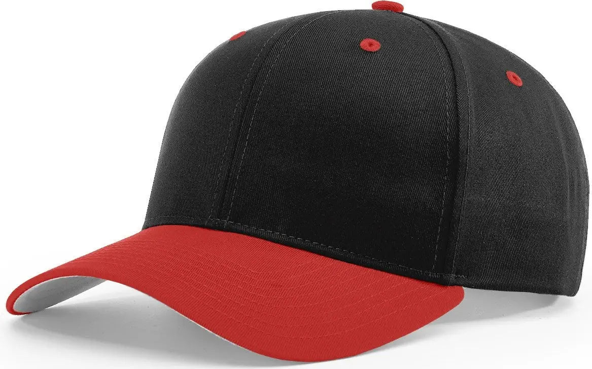Richardson 212 Pro Twill Snapback Cap - Black Red