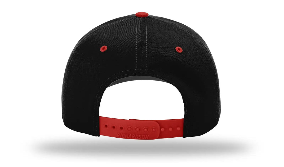 Richardson 212 Pro Twill Snapback Cap - Black Red