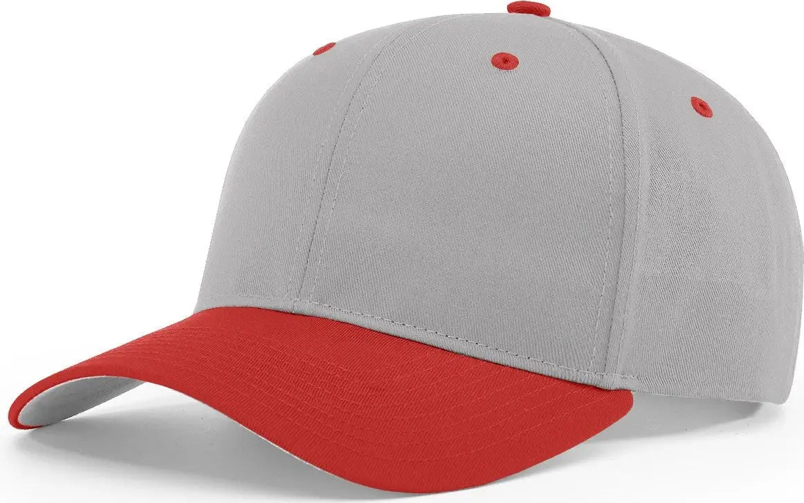 Richardson 212 Pro Twill Snapback Cap - Gray Red