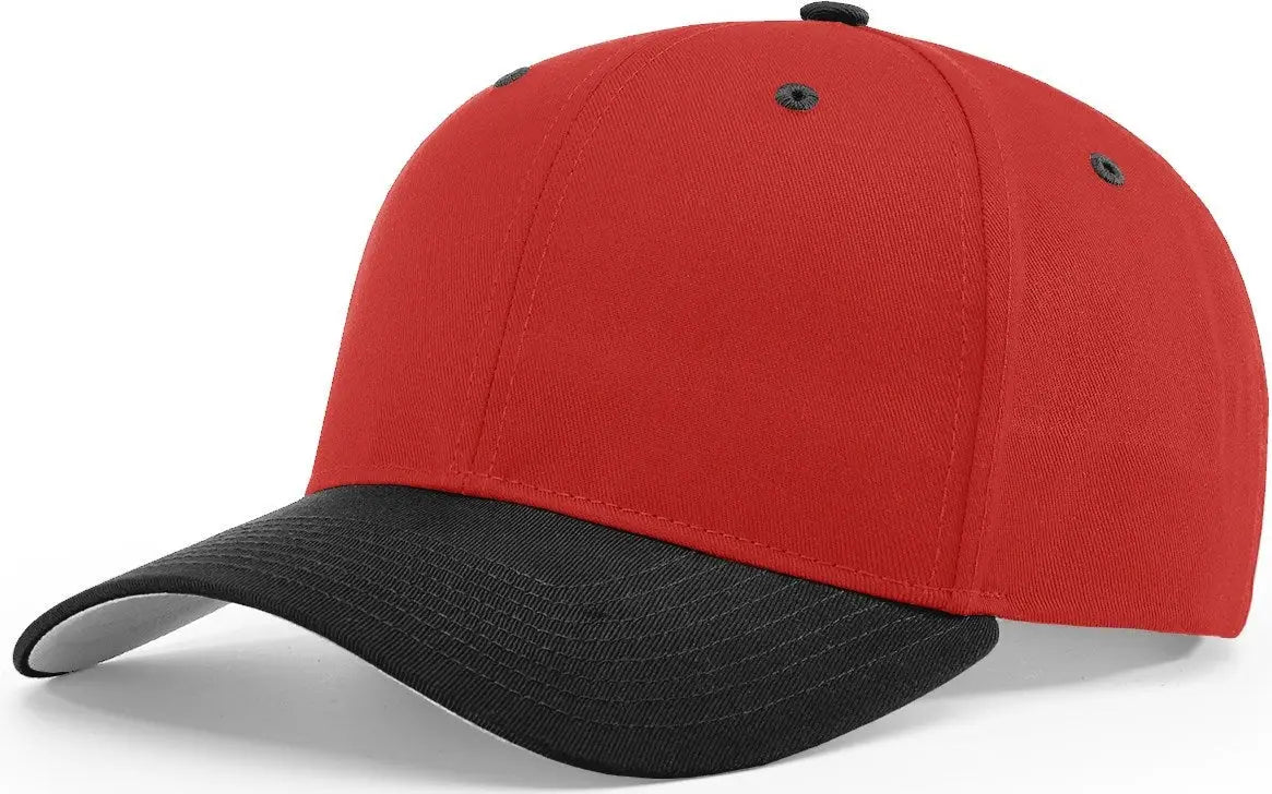 Richardson 212 Pro Twill Snapback Cap - Red Black