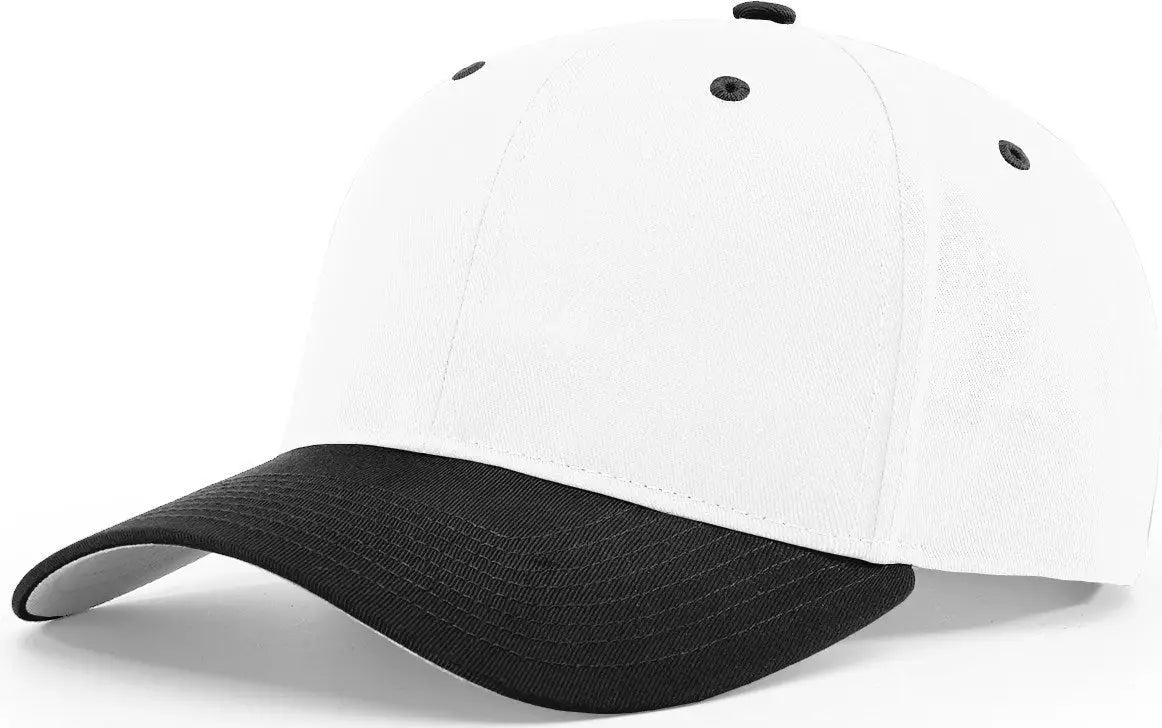 Richardson 212 Pro Twill Snapback Cap - White Black