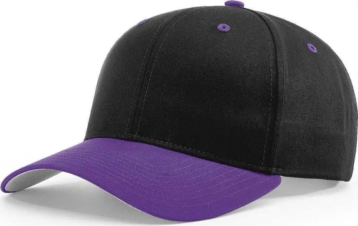 Richardson 212 Pro Twill Snapback Caps Black Purple / Sm