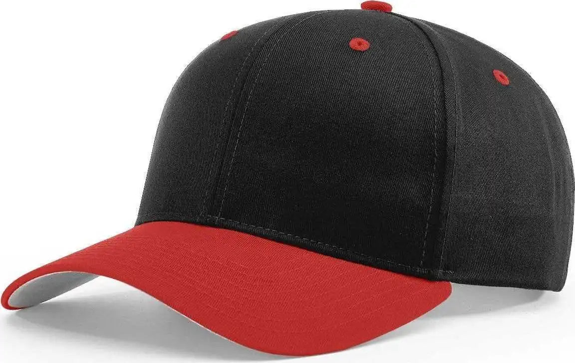 Richardson 212 Pro Twill Snapback Caps Black Red / Sm