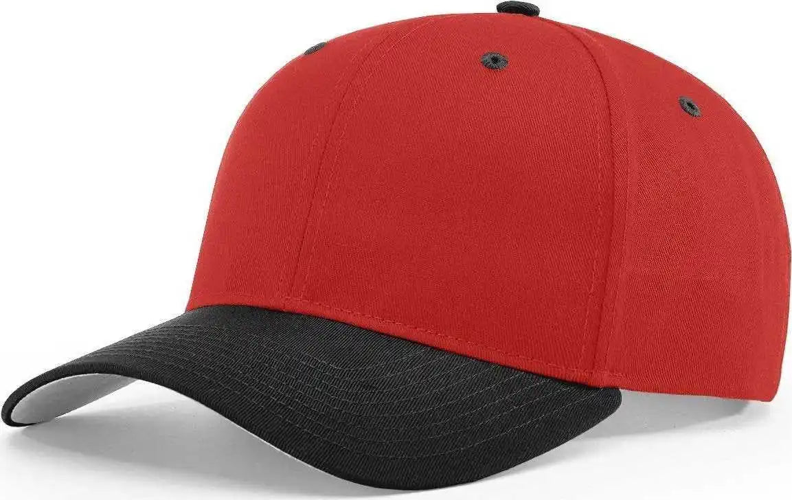 Richardson 212 Pro Twill Snapback Caps - Red Black - Sm