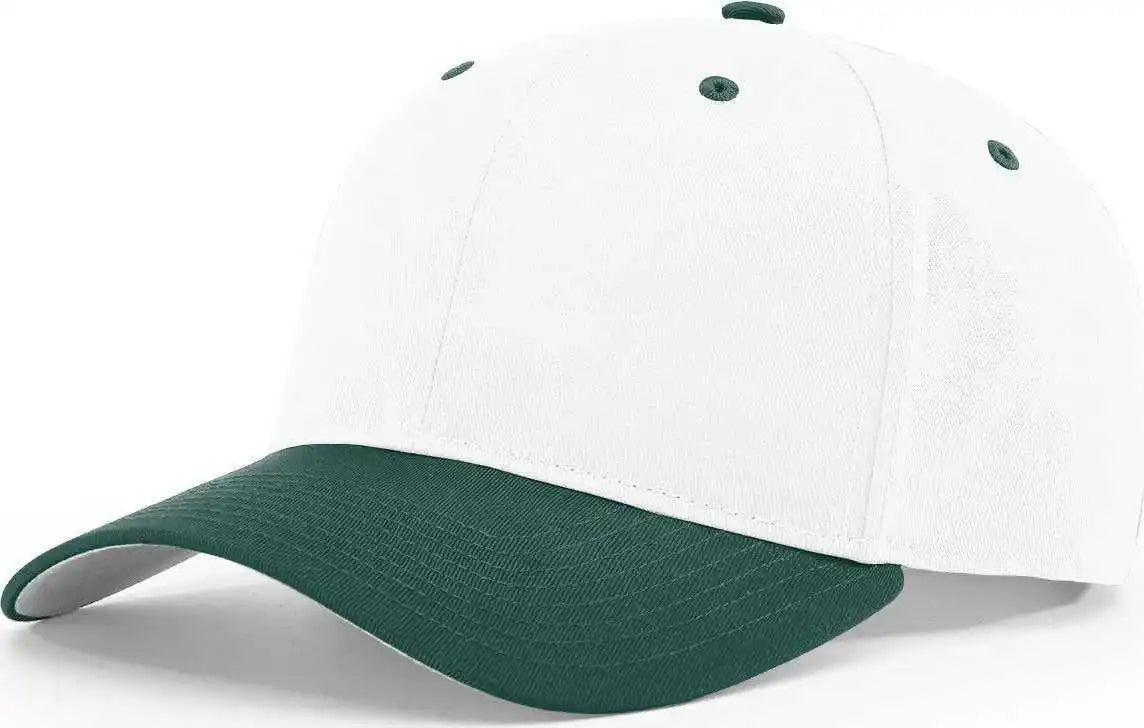 Richardson 212 Pro Twill Snapback Caps White Dark Green Forest / Sm