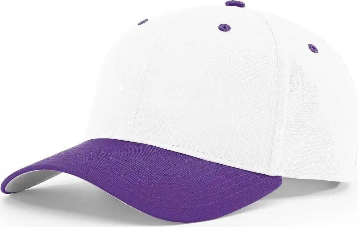 Richardson 212 Pro Twill Snapback Caps - White Purple - Sm