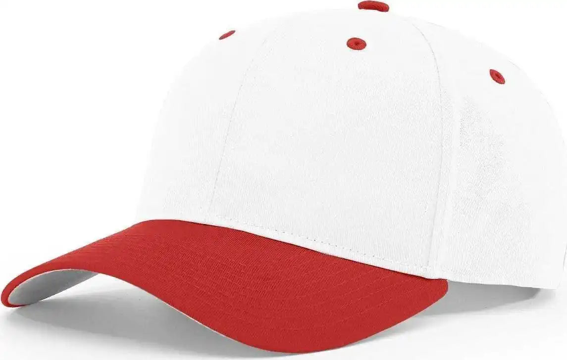 Richardson 212 Pro Twill Snapback Caps White Red / Sm