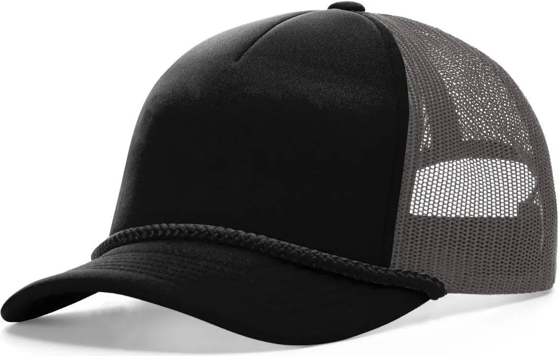 Richardson 213 Low Pro Foamie Trucker Cap - Black Charcoal-black - Dark Gray-black / Osfm