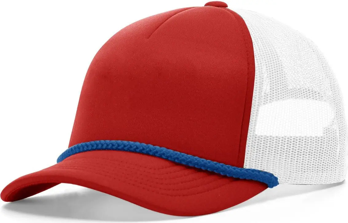Richardson 213 Low Pro Foamie Trucker Cap - Red White-royal