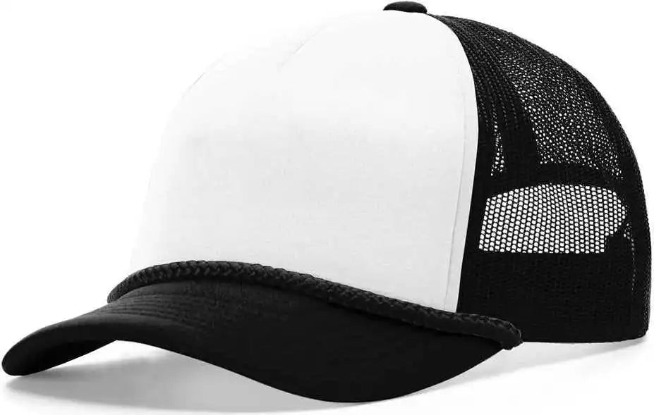 Richardson 213 Low Pro Foamie Trucker Caps - White Black - Osfm