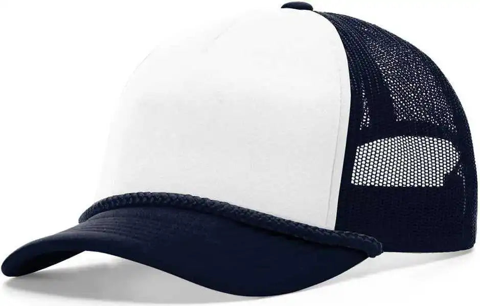 Richardson 213 Low Pro Foamie Trucker Caps - White Navy - Osfm