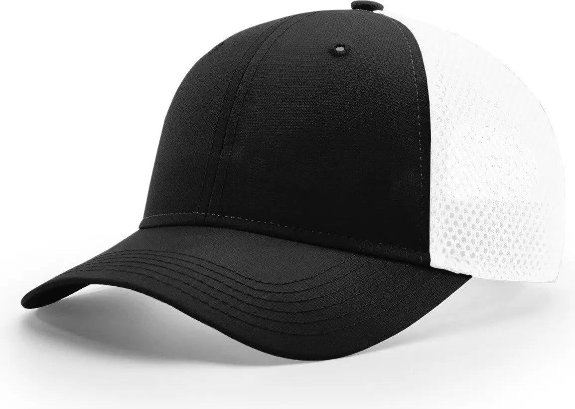 Richardson 222 Airmesh Lite Trucker Cap - Black White - Osfm
