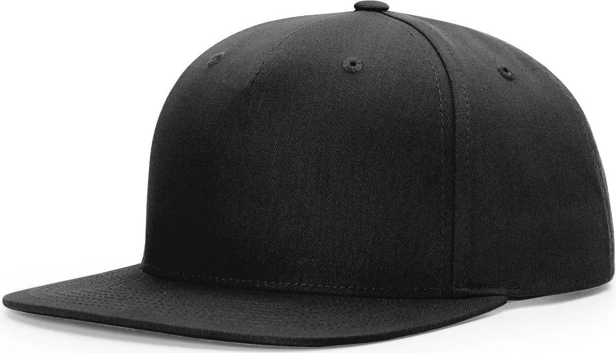Richardson 255 Pinch Front Structured Snapback Cap - Black - Osfm