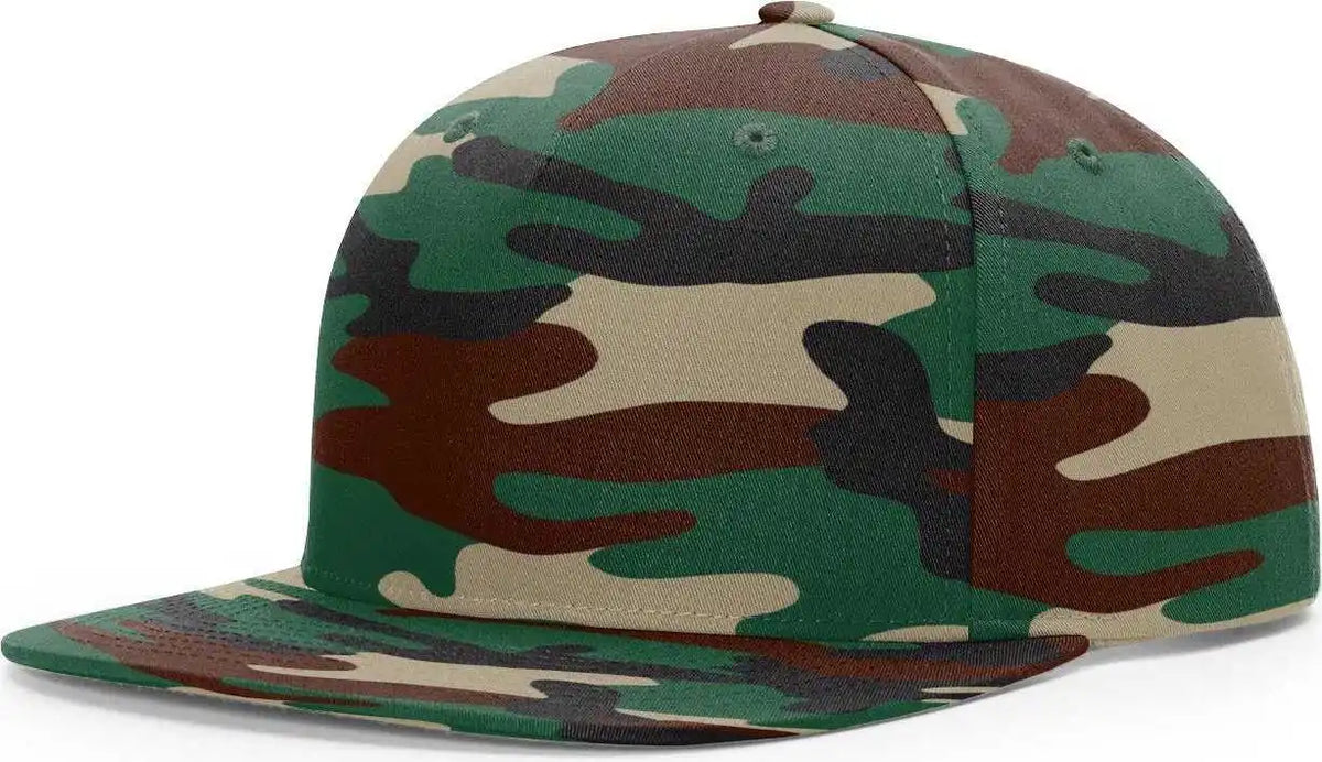 Richardson 255 Pinch Front Structured Snapback Caps Green Camo / Osfm