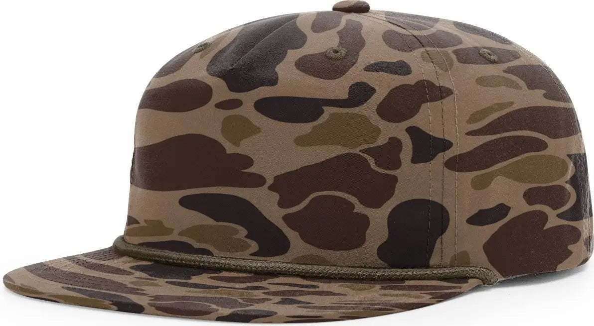 Richardson 256p Printed Umpqua Gramps Cap - Bark Duck Camo w Brown Rope - w / Osfm